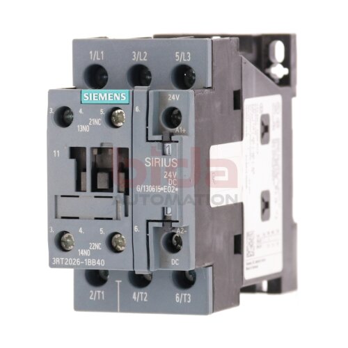 Siemens 3RT2026-1BB40 Leistungssch&uuml;tz Power Contactor 24VDC 690V