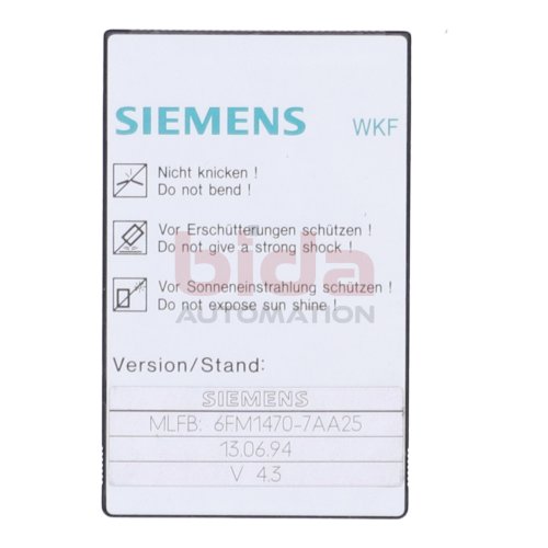 Siemens 6FM1470-7AA25 OTPROM CARD 256KBYTE MEMORYCARD 