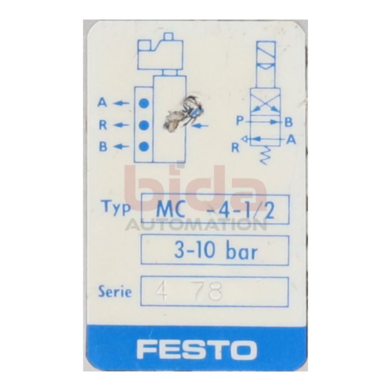 Festo MC -4-1/2 Magnetventil Solenoid Valve 3-10 bar