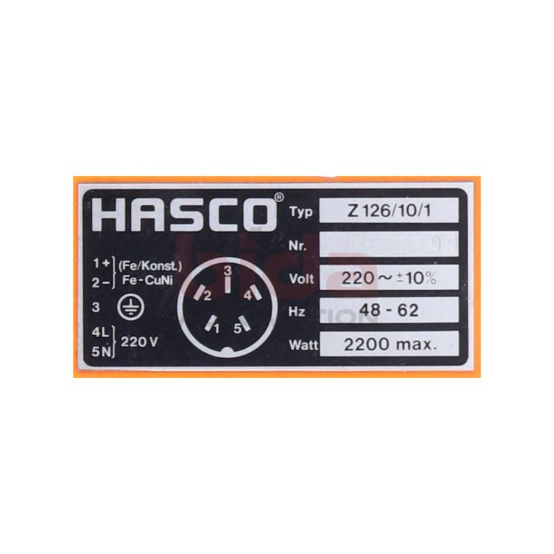 Hasco Z126/10/1 Temperaturregler Temperature Regulator 220V 48-62Hz 2200W