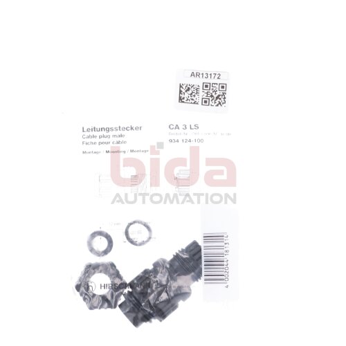 Hirschmann CA 3 LS (934 124-100) Leitungsstecker Cable plug male