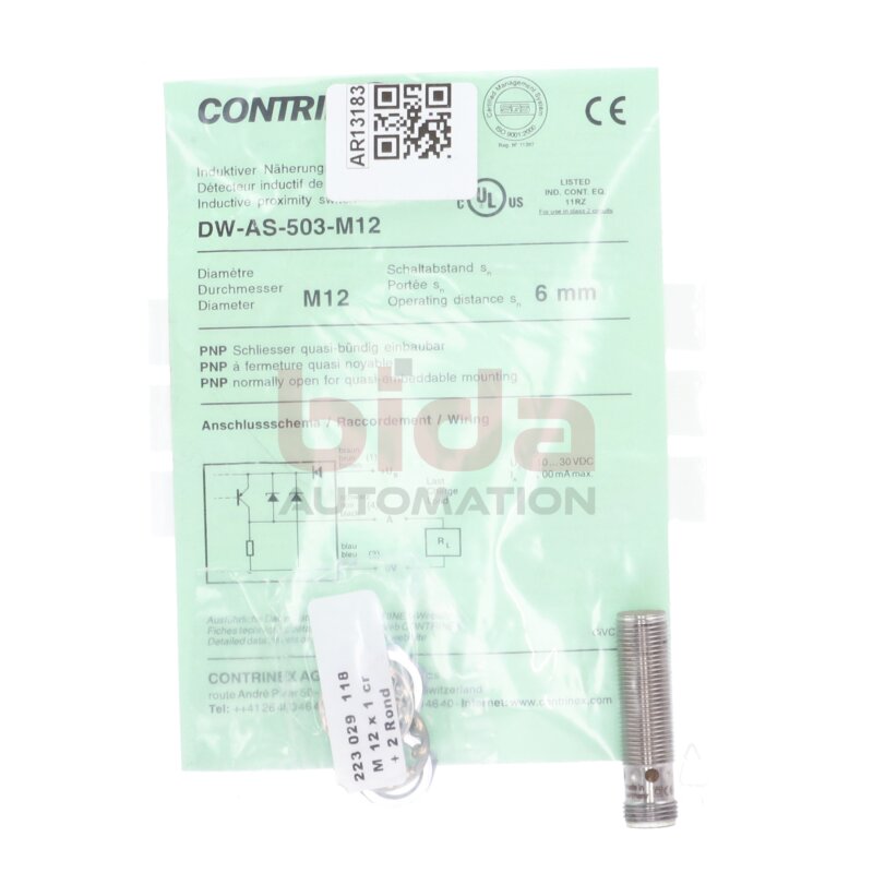 Contrinex DW-AS-503-M12 Induktiver N&auml;hrungsschalter Inductive proximity switch 10...30 VDC