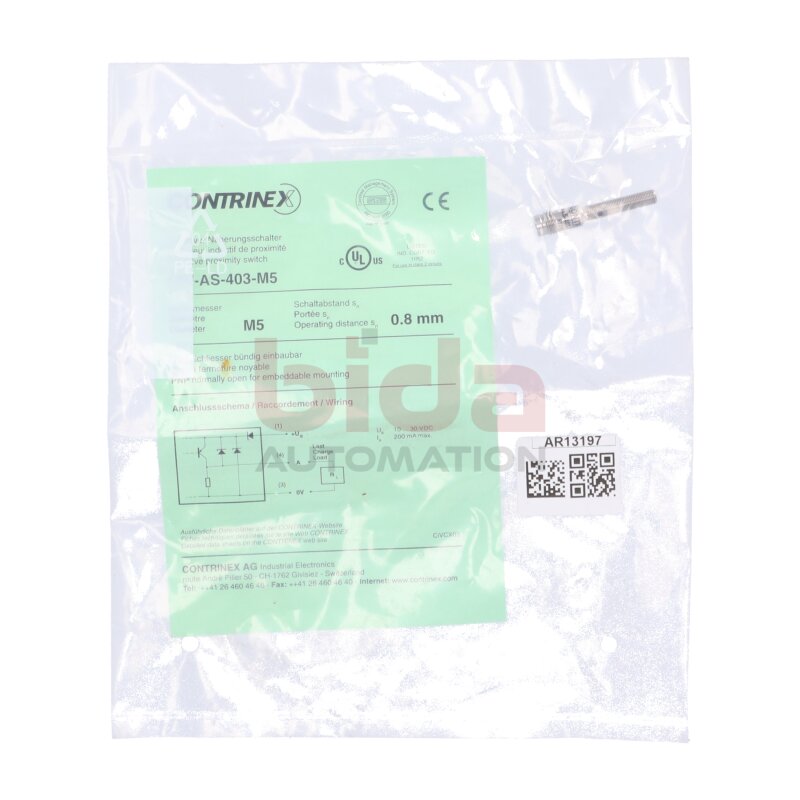 Contrinex DW-AS-403-M5 Induktiver N&auml;hrungsschalter Inductive Proximity Switch 10-30 VDC
