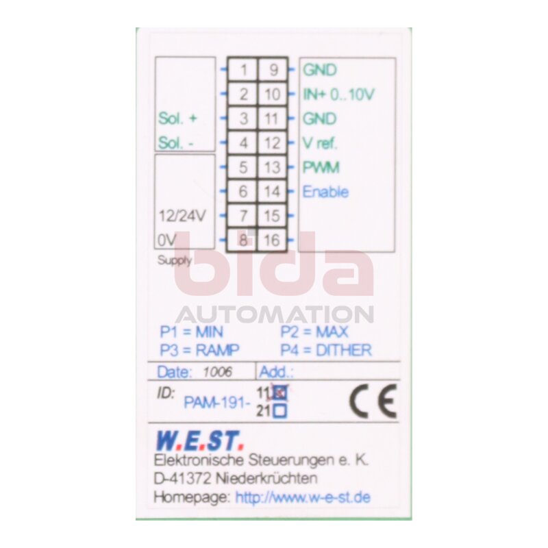 W.E.ST. PAM-191-11 Leistungsverst&auml;rker Power amplifier 12-24V