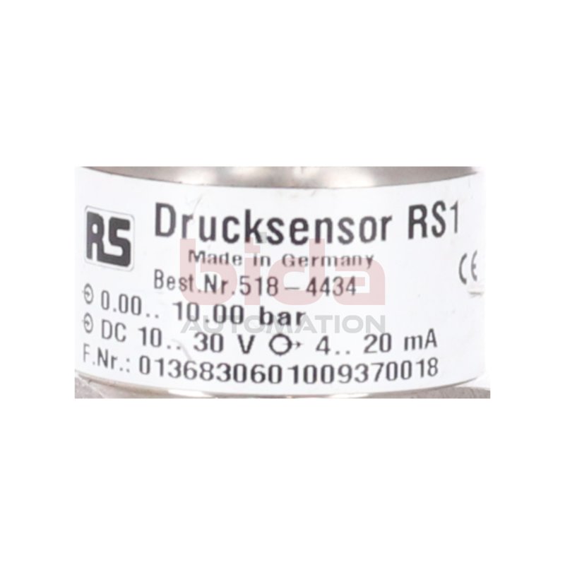 RS Pro RS1 (518-4434) Drucksensor Pressure Sensor 0-10bar 10...30V 4..20 mA