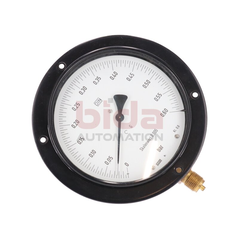 Wika KL. 0,6 Skalenwert 0,005 Manometer Pressure gauge 0-0,60bar