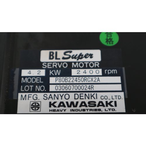 Sanyo Denki Kawasaki P80B22450RCX2A Servomotor 4,2 kW Motor 60490-1032R0N