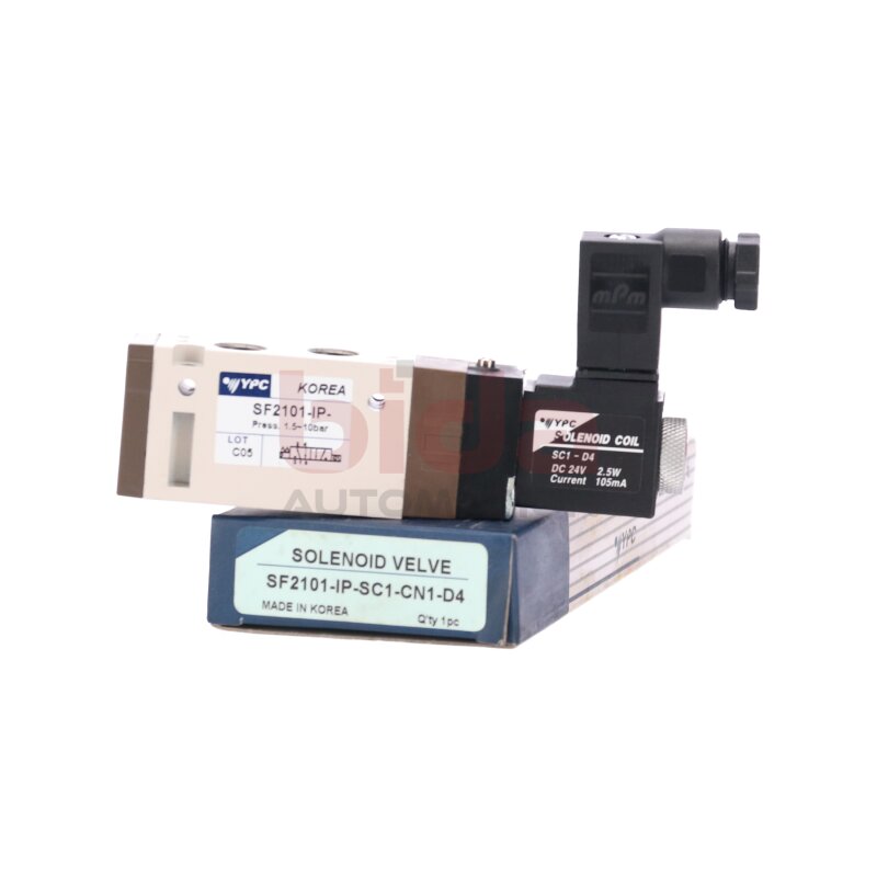 YPC SF2101-IP-SC1-CN1-D4 Magnetventil Solenoid Valve  1,5-10bar 24V 2,5W 105mA