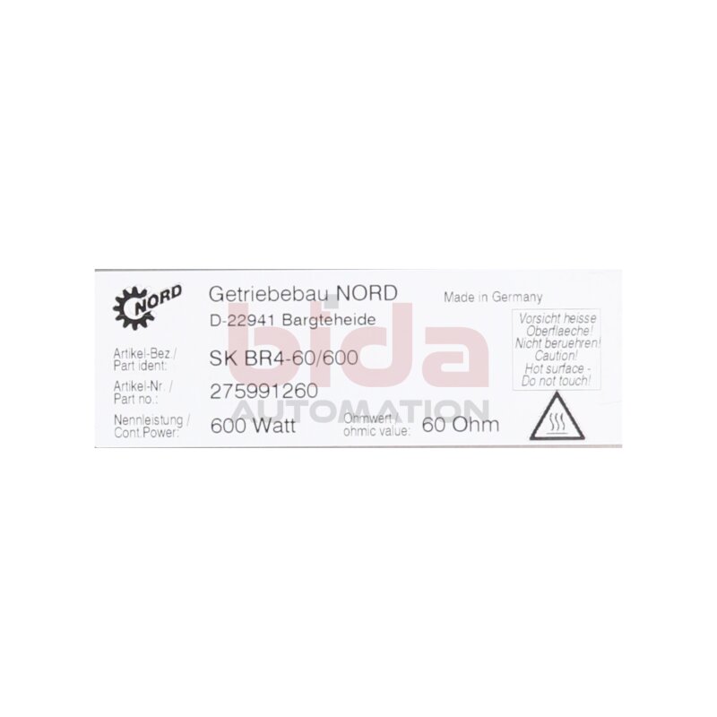 Getriebebau Nord SK BR4-60/600 Frequenzumrichter Frequency Converter 600W