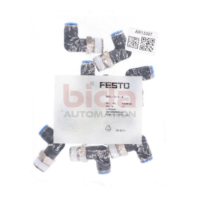 Festo QSL-3/8-8 Mat.-Nr. 153050 (10Stk) Steckverschraubung Push-in fitting