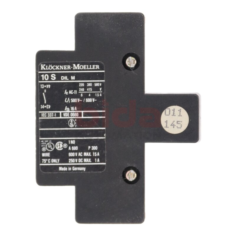 Moeller 10 S DIL M Kontaktblock  Contact block 600V 16A