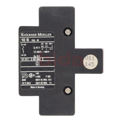 Moeller 10 S DIL M Kontaktblock  Contact block 600V 16A