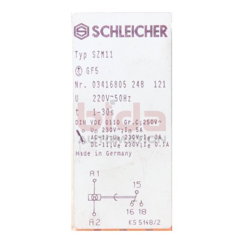 Schleicher SZM11 Relais Relay 230V 5A