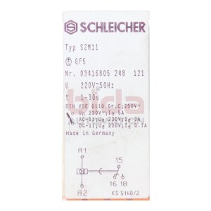 Schleicher SZM11 Relais Relay 230V 5A
