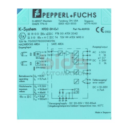Pepperl+Fuchs KFD2-SH-Ex1 Trennschaltverst&auml;rker Isolating switch amplifier 20-35V