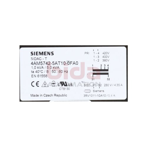 Siemens 4AM5742-5AT10-0FA0 / 4AM5 742-5AT10-0FA0Transformator Transformer 230V 4,35A