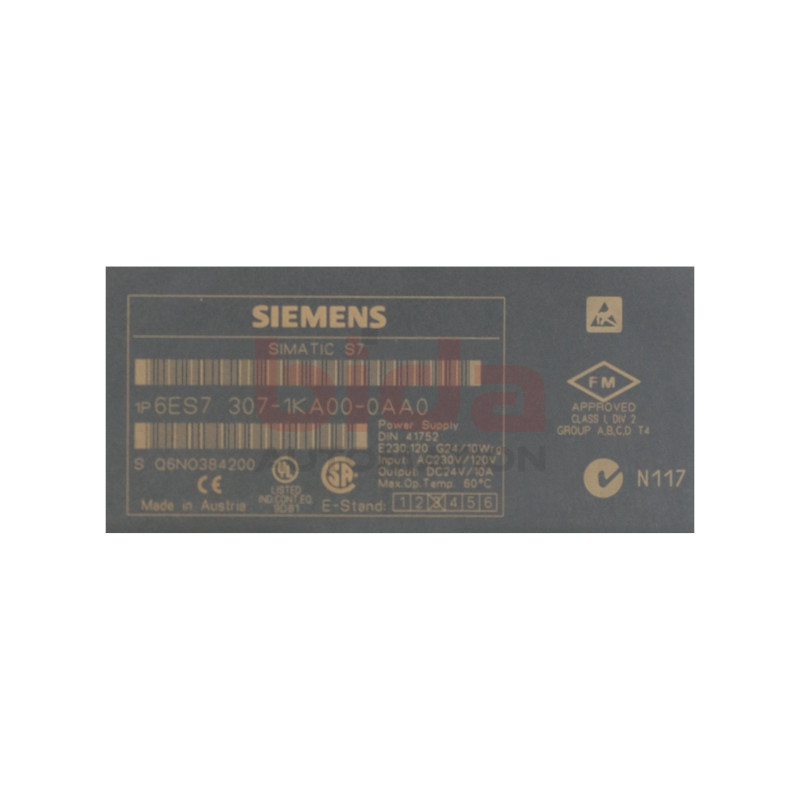 Siemens 6ES7 307-1KA000-AA0/ 6ES7307-1KA000-AA0 Stromversorgung Power Supply 24V 10A