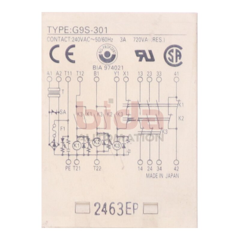 Omron G9S-301 Sicherheitsrelais Safety Relay 240VAC 3A