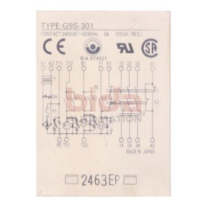 Omron G9S-301 Sicherheitsrelais Safety Relay 240VAC 3A