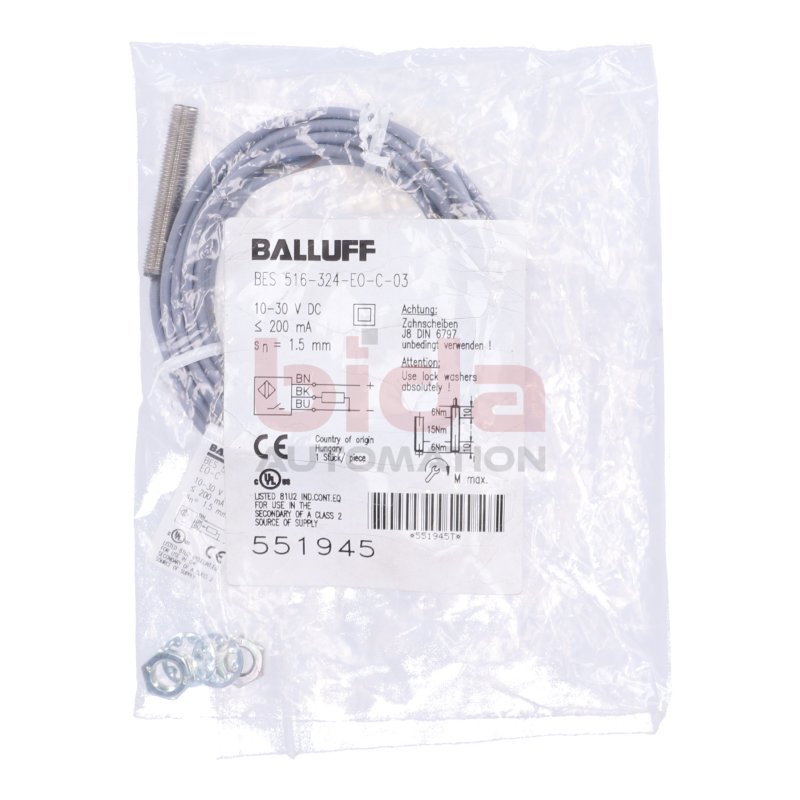 Balluff BES 516-324-EO-C-03 Induktiver Sensor Inductive Sensor 10-30V