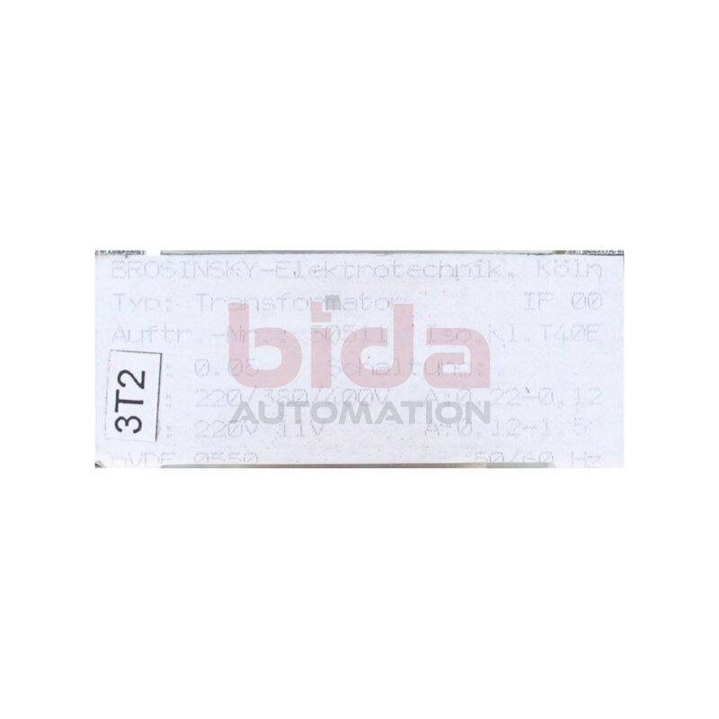 Brosinsky-Elektrotechnik IP 00 Transformator / Transformer  220/380/400V