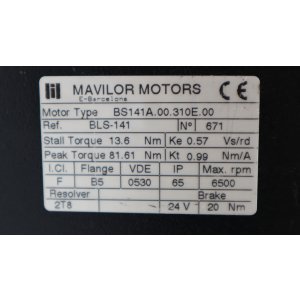 Mavilor Motors BS141A.00.310E.00 BLS-141 Servomotor Motor...