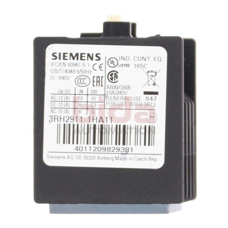 Siemens 3RH2911-1HA11 / 3RH2 911-1HA11 Hilfsschalter Auxiliary switch 10A 240V