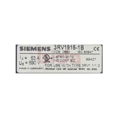 Siemens 3RV1915-1B Sammelschiene Busbar 690V 63A