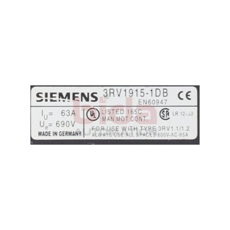 Siemens 3RV1915-1DB Sammelschiene Busbar 690V 63A