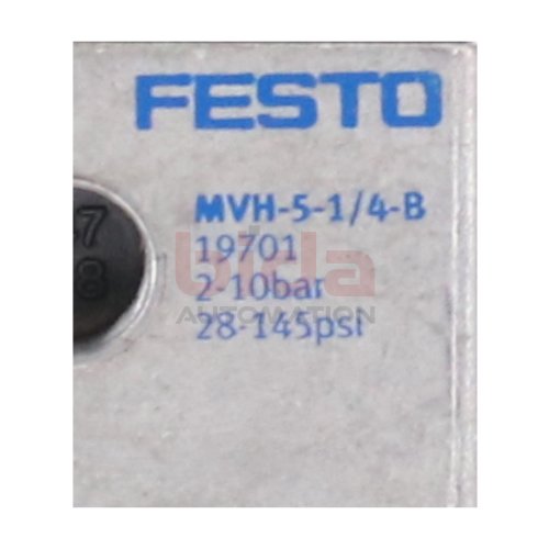 Festo MVH-5-1/4-B (19701) Magnetventil Solenoid Valve 2-10bar 20,4-26,4 VDC 2,5W