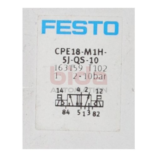 Festo CPE18-M1H-5J-QS-10 (163159) Magnetventil Solenoid Valve 2-10bar 20,4-26.4 VDC 1,5W