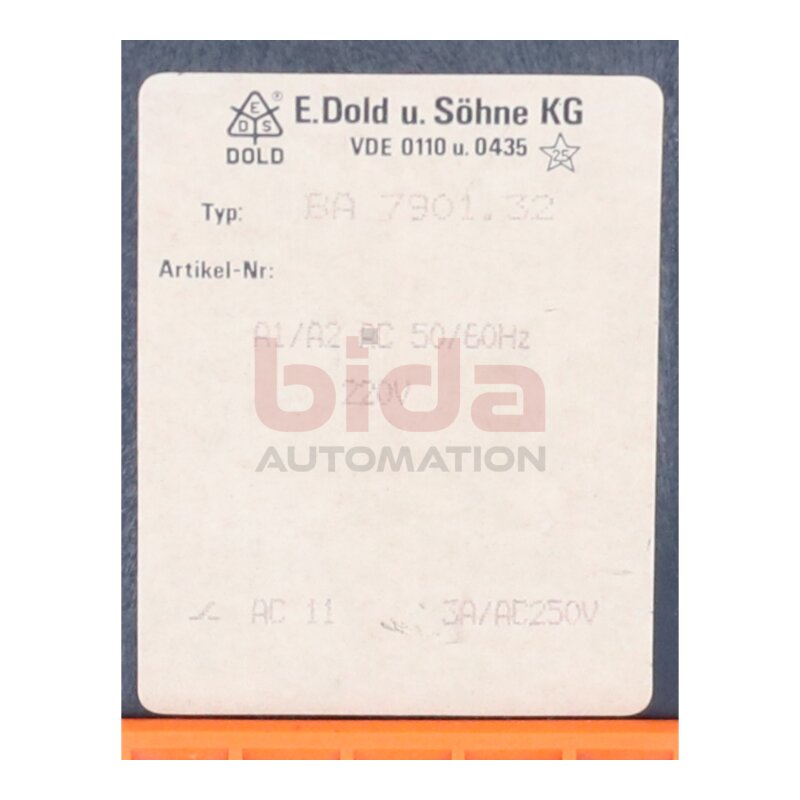 E.Dold u. S&ouml;hne BA 7901.32 Zeitrelais Time Relay 250V 3A
