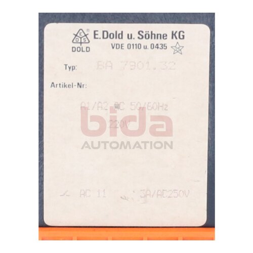 E.Dold u. S&ouml;hne BA 7901.32 Zeitrelais Time Relay 250V 3A