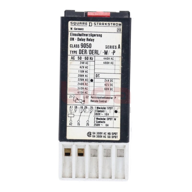 Squarde D Class 9050 Type DER/DERL/-W/-P DER 3 Einschaltverz&ouml;gerer On-delay timer 380V 10A 250V 6A