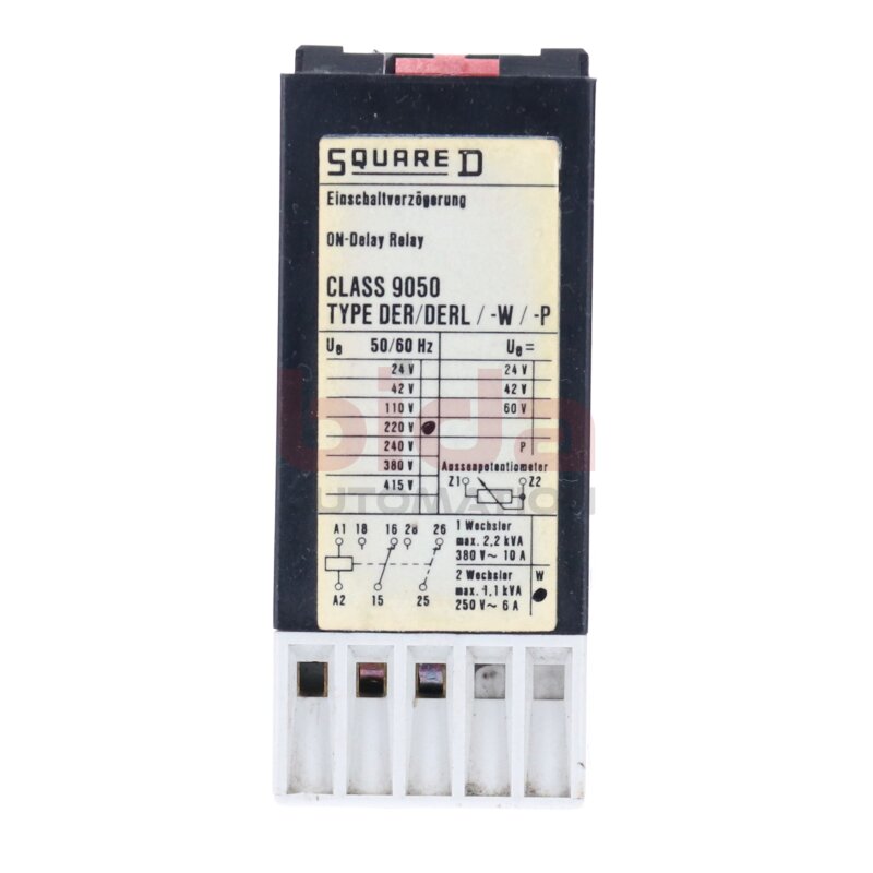Squarde D Class 9050 Type DER/DERL/-W/-P DER 1 Einschaltverz&ouml;gerer On-delay timer  380V 10A 250V 6A
