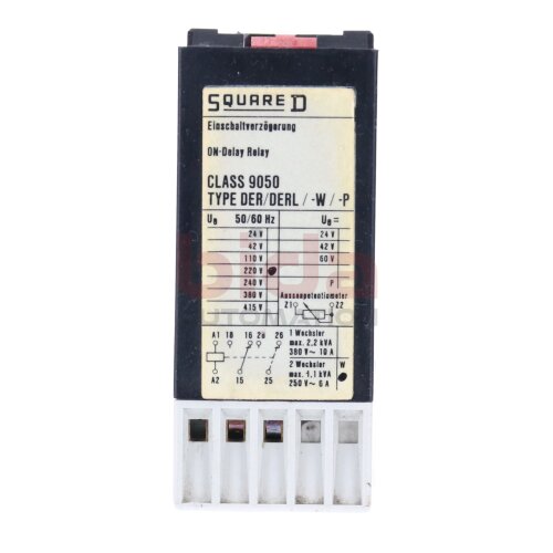 Squarde D Class 9050 Type DER/DERL/-W/-P DER 1 Einschaltverz&ouml;gerer On-delay timer  380V 10A 250V 6A
