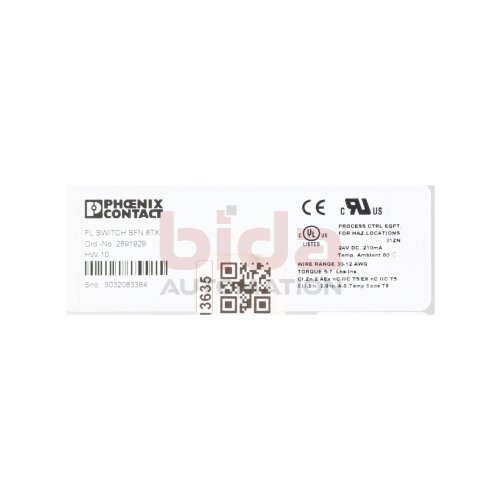 Phoenix Contact FL SWITCH SFN 8TX (2891929) Switch 24 VDC