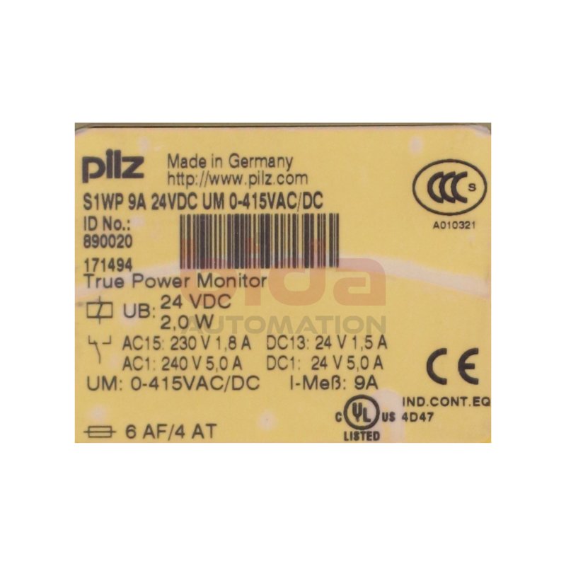 Pilz S1WP 9A 24VDC UM 0-415VAC/DC (890020 171494) Wirkleistungs&uuml;berwachung true power monitor 24VDC 2,0W