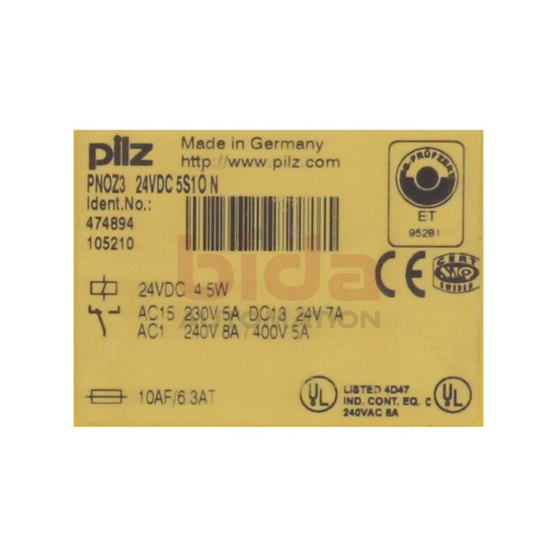 Pilz PNOZ3 24VDC 5S1&Ouml; N Sicherheitsschaltger&auml;t Safety switchgear 24VDC 5W
