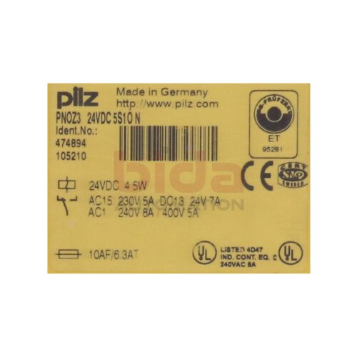 Pilz PNOZ3 24VDC 5S1&Ouml; N Sicherheitsschaltger&auml;t Safety switchgear 24VDC 5W
