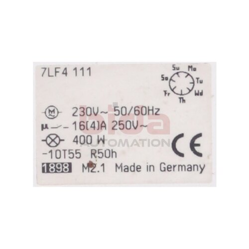 Siemens 7LF4 111 Zeitschaltuhr Timer 230V 16A 250V 400W