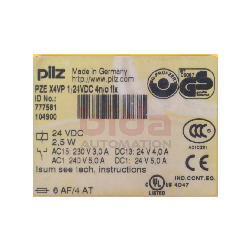 Pilz PZE X4VP 1/24VDC 4n/o fix (777581) Relais Relay 24VDC 2,5 W