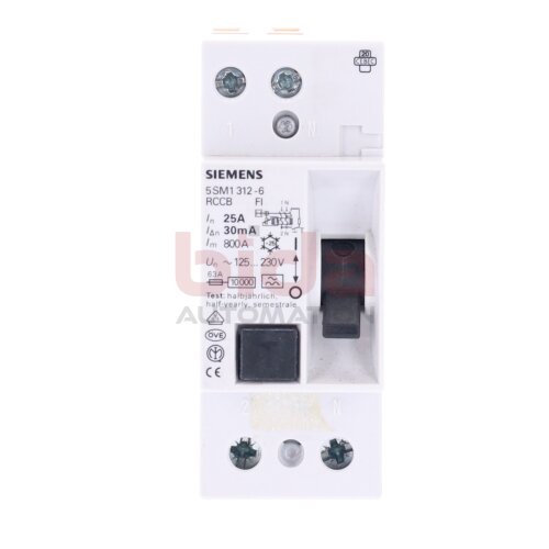 Siemens 5SM1 312-6 RCCB Schutzschalter Circuit breaker 125-230V 63A