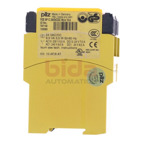 Pilz PZE 9P C 24VACDC 8n/o 1n/c (787140) Kontaktblock  Contact block 24VAC 3,5W