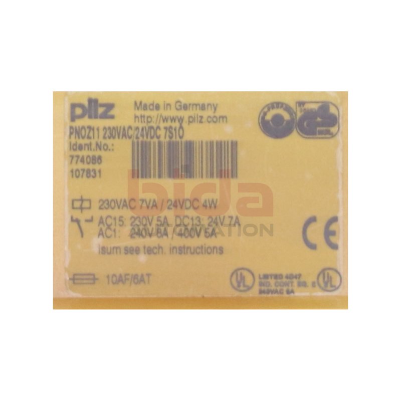 Pilz PNOZ11 230VAC/24VDC 7S1&Ouml; (774086) Sicherheitsrelais  Safety relay 230V 24VDC 4W