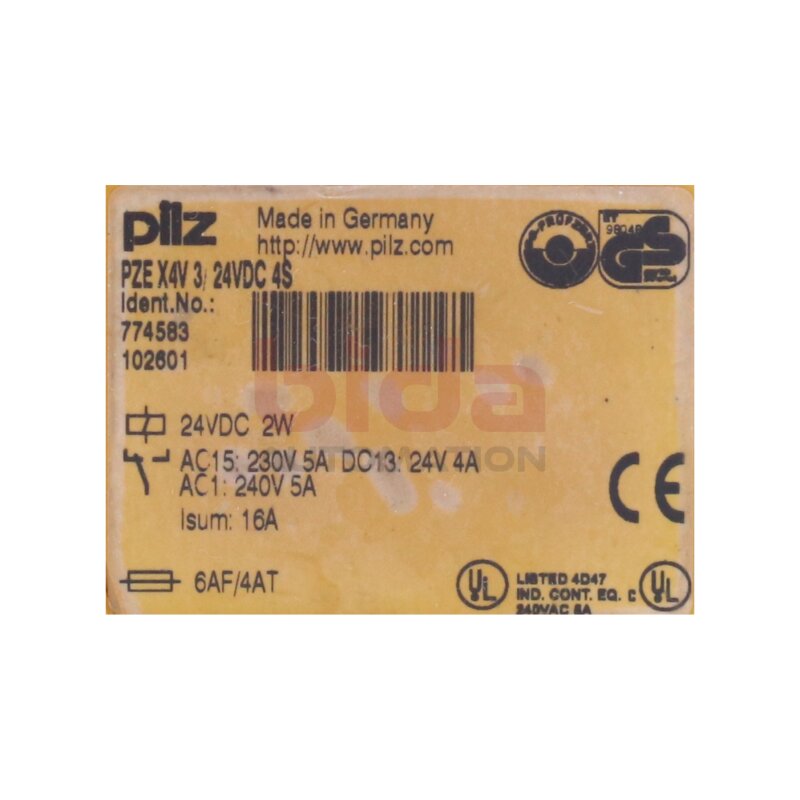 Pilz PZE X4V 3/24VDC 4S (774583) Sicherheitsrelais Safety Relay 24VDC 2W