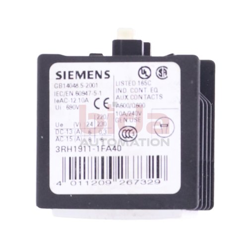 Siemens 3RH1911-1FA40 Hilfsschalterblock Auxiliary Switch Block 10A 690V