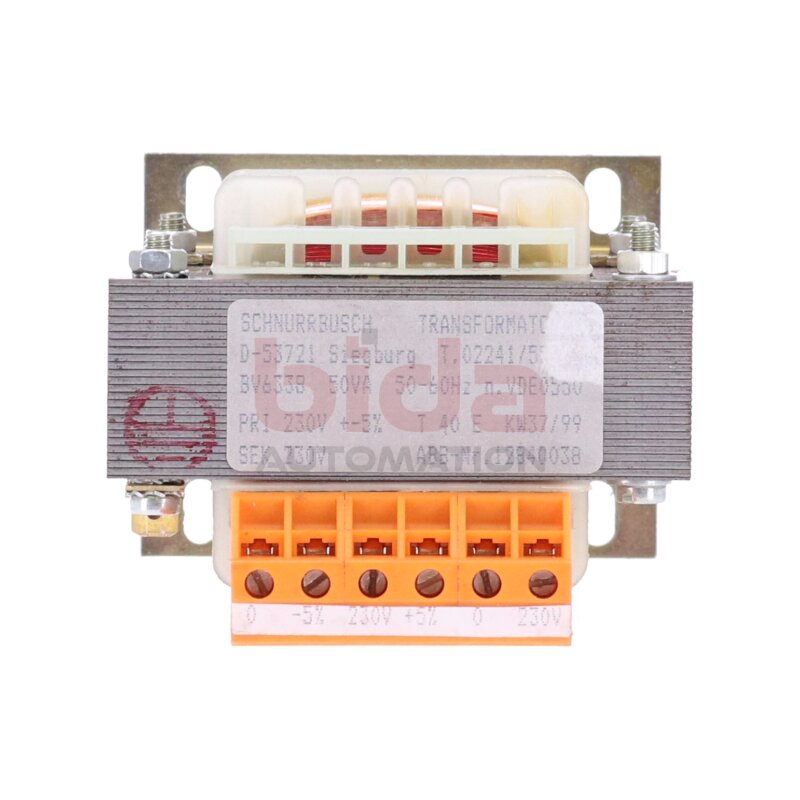 Schnurrbusch Transformatoren BV633B 50VA 50-60Hz Steuertransformator / Control transformer 250V