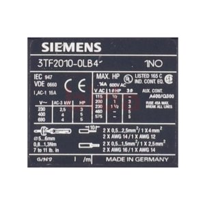 Siemens 3TF2010-0LB4 / 3TF2 010-0LB4 Schütz /...