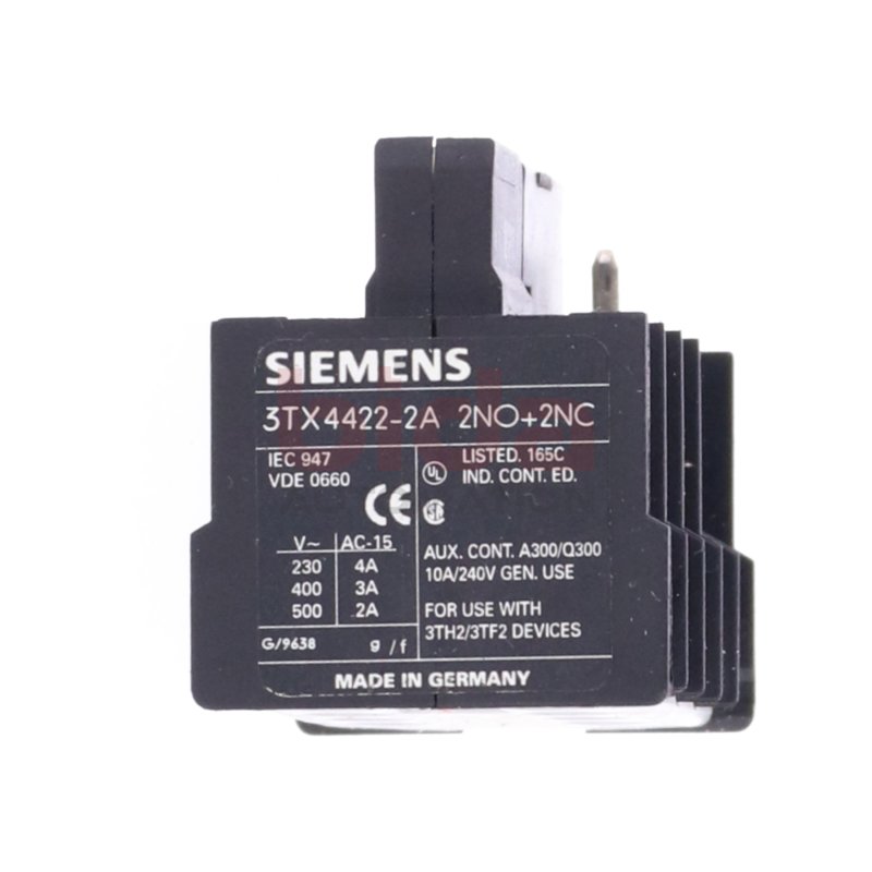 Siemens 3TX 4422-2A / 3TX 4 422-2A Hilfsschalterblock / Auxiliary Switch Block 230V 4A
